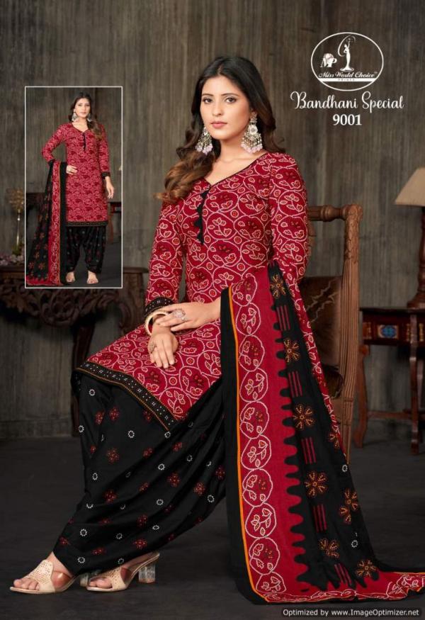 Miss World Bandhani Special Vol 9 Cotton Printed Dress Material